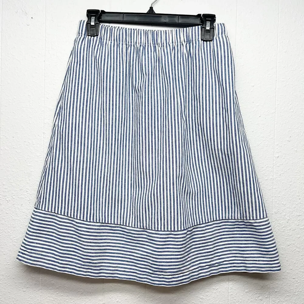 J.Crew Cotton Linen Blend High Waist A Line Skirt Womens Small Lagenlook Coastal
